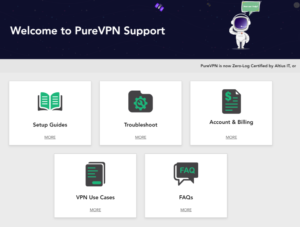 PureVPNs supportalternativer