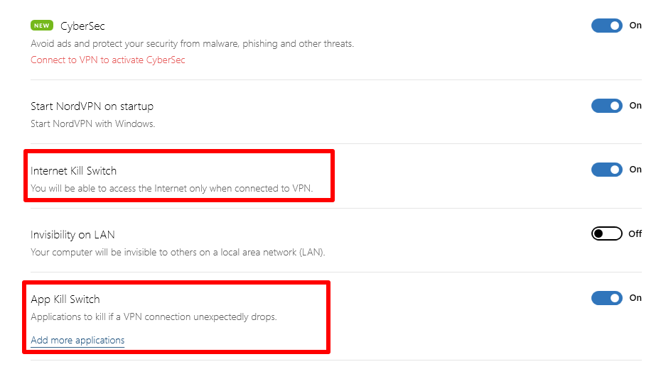 nordvpn-omtale – kill switch for internett og apper – VPNpro