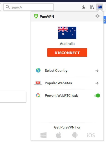 purevpn firefox-nettleserutvidelse
