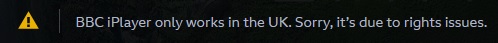 BBC iplayer fungerer kun i Storbritannia