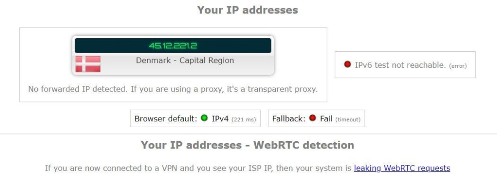 torguard ip lekkasjetest